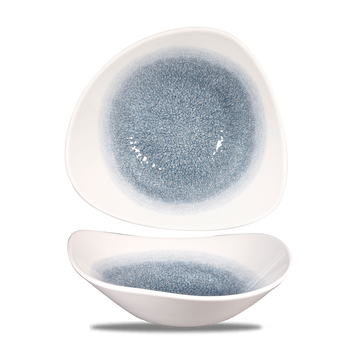 Raku Topaz Blue Triangle Bowl 23.5cm
